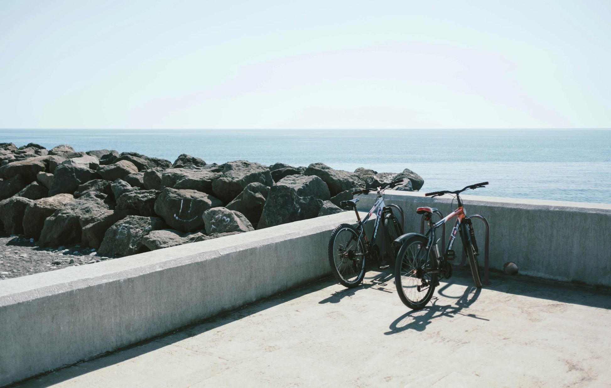 bike rack installed at beach