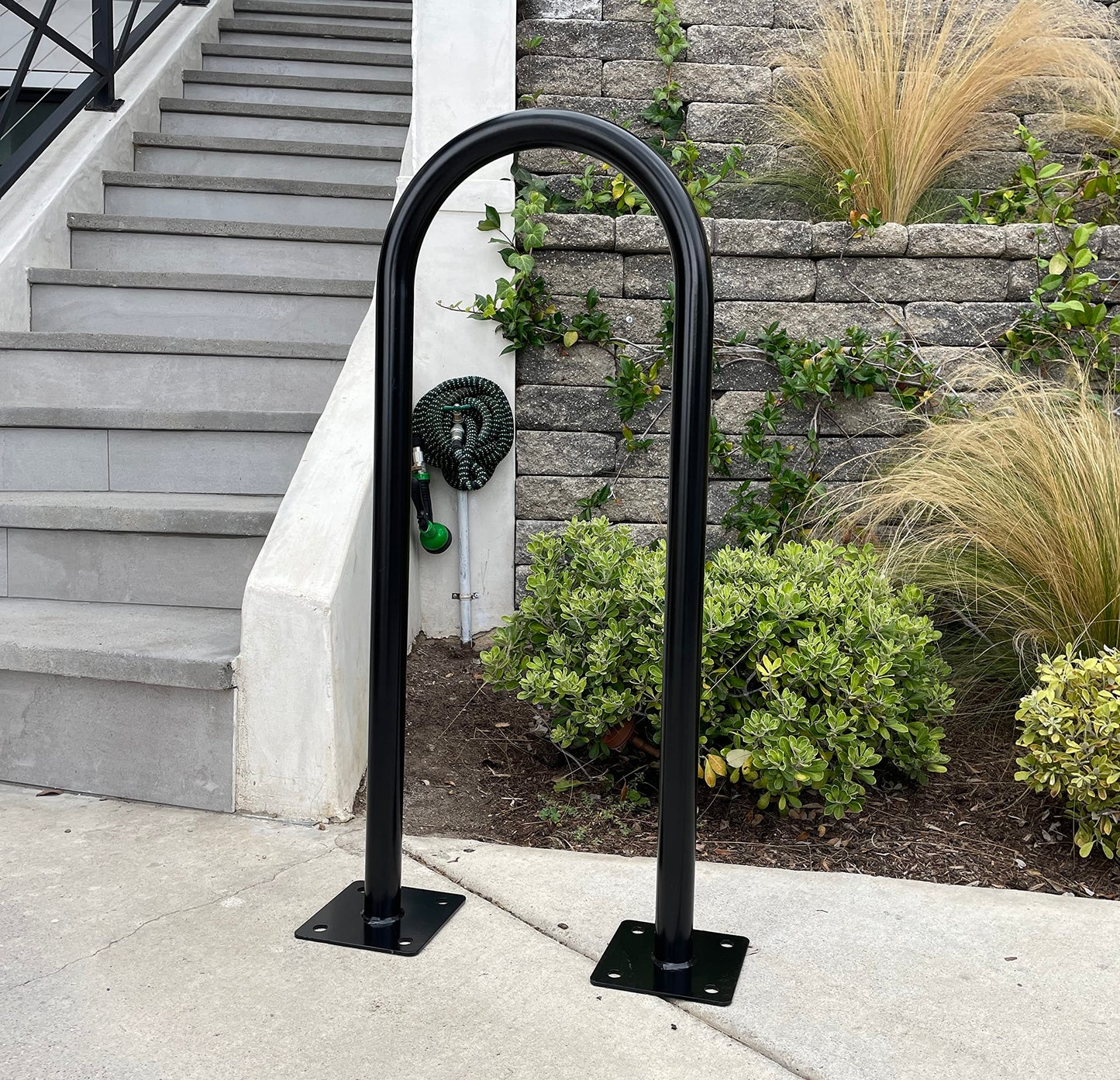 Commercial Wave Bike Racks - In Ground, Dual Loop (3 Bike Capacity)