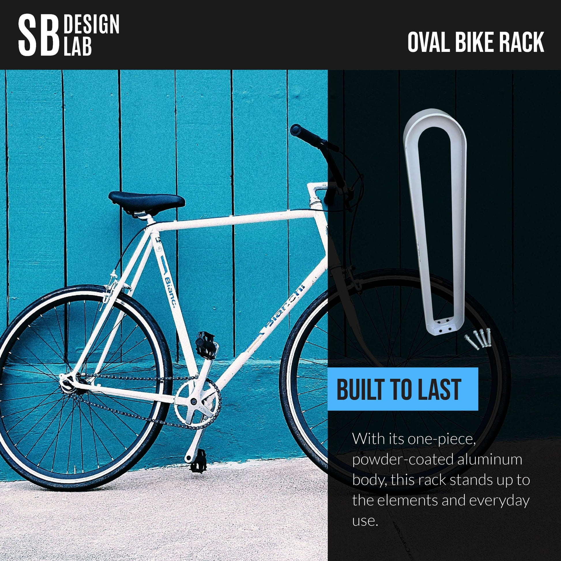 heavy duty aluminum modern oval bike rack