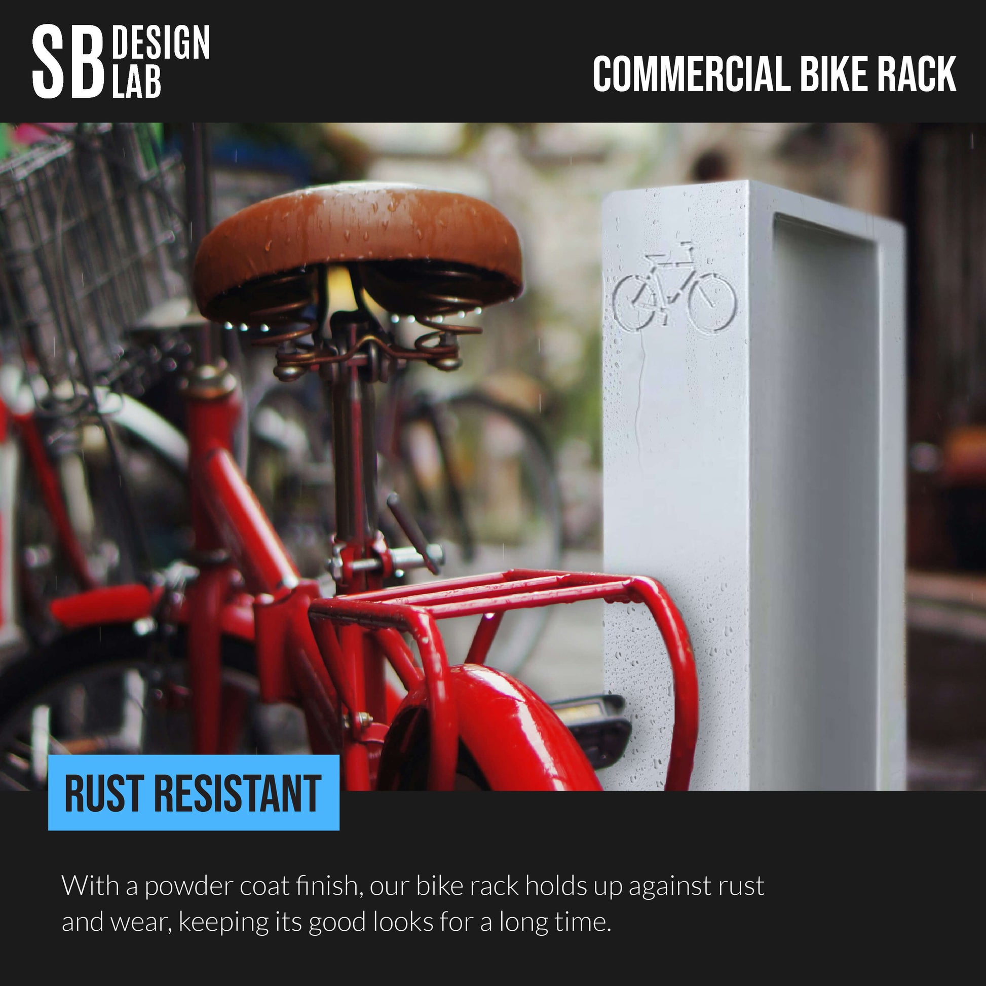 rust resistant aluminum bike rack - powder coated