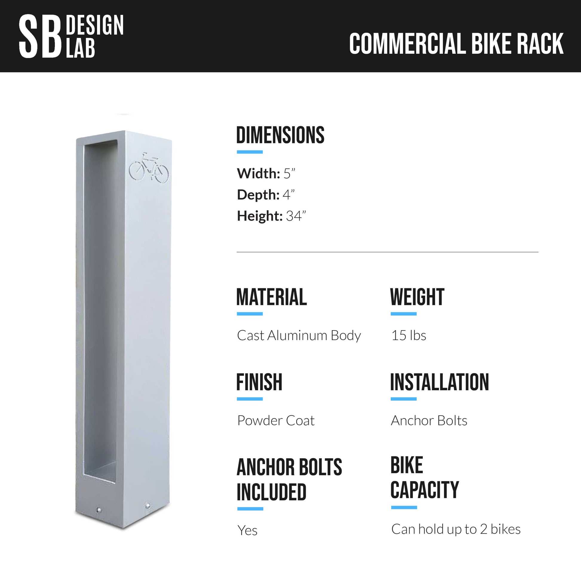 rectangular bike rack - specs