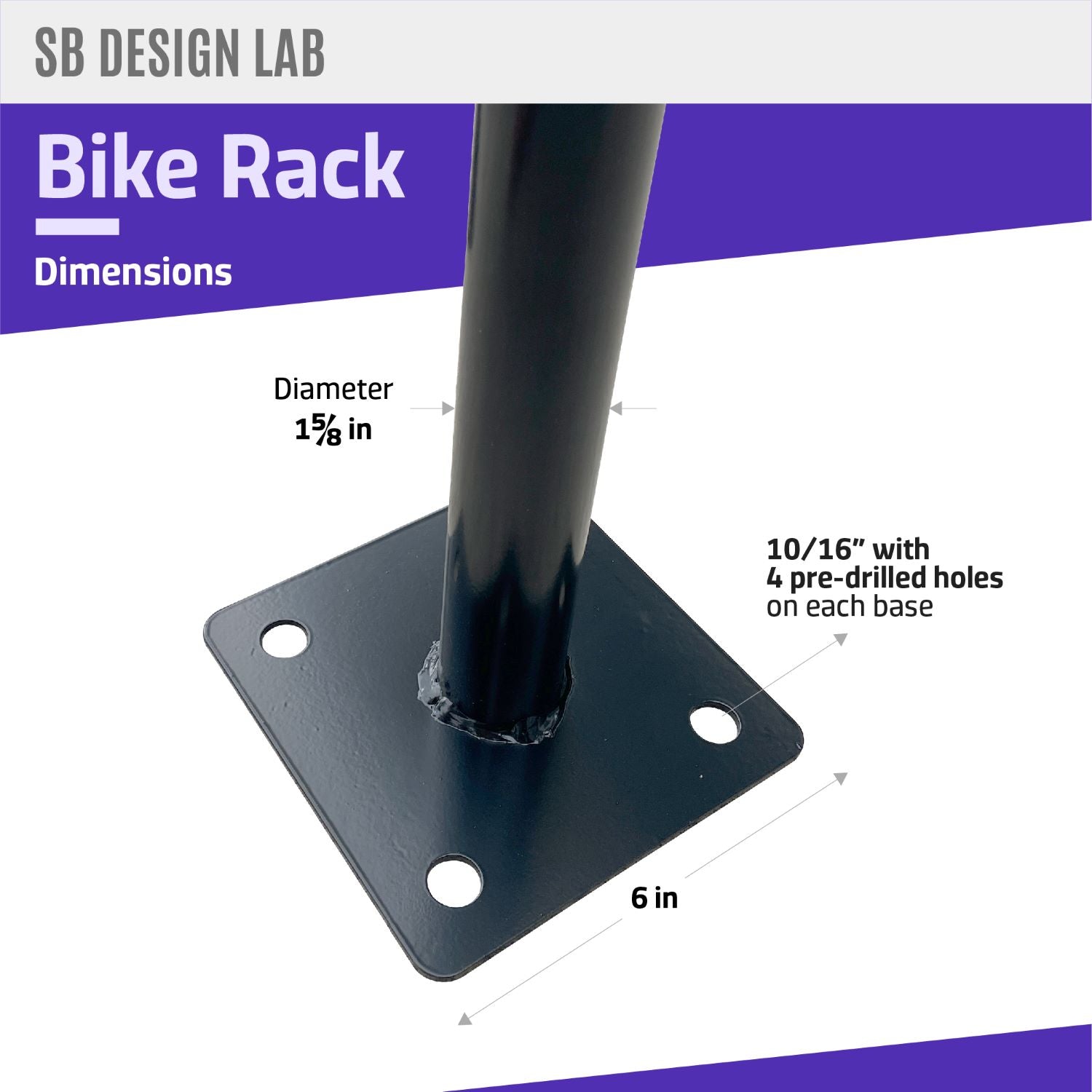 in ground bike rack with pre-drilled holes