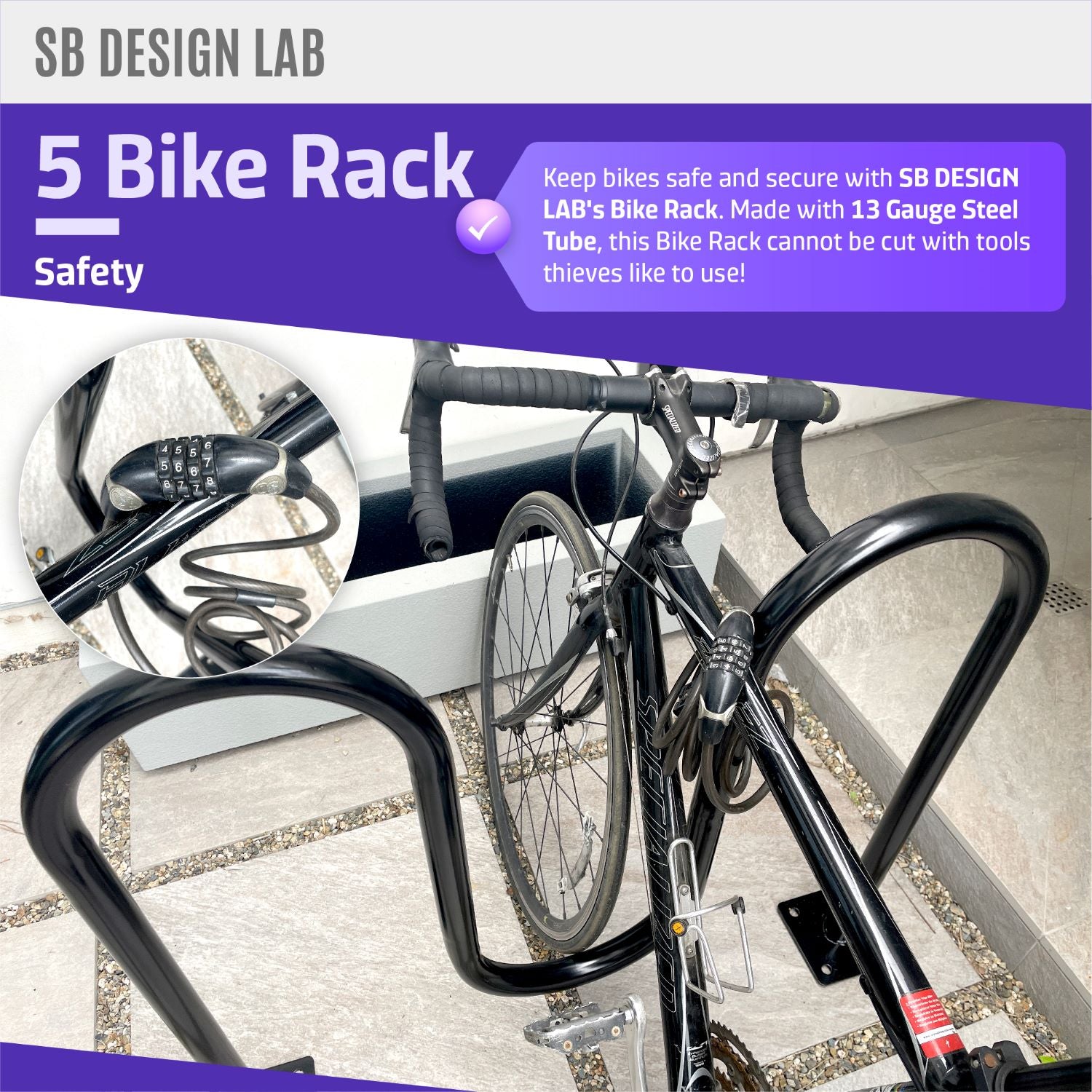 13 gauge steel bike rack anti theft