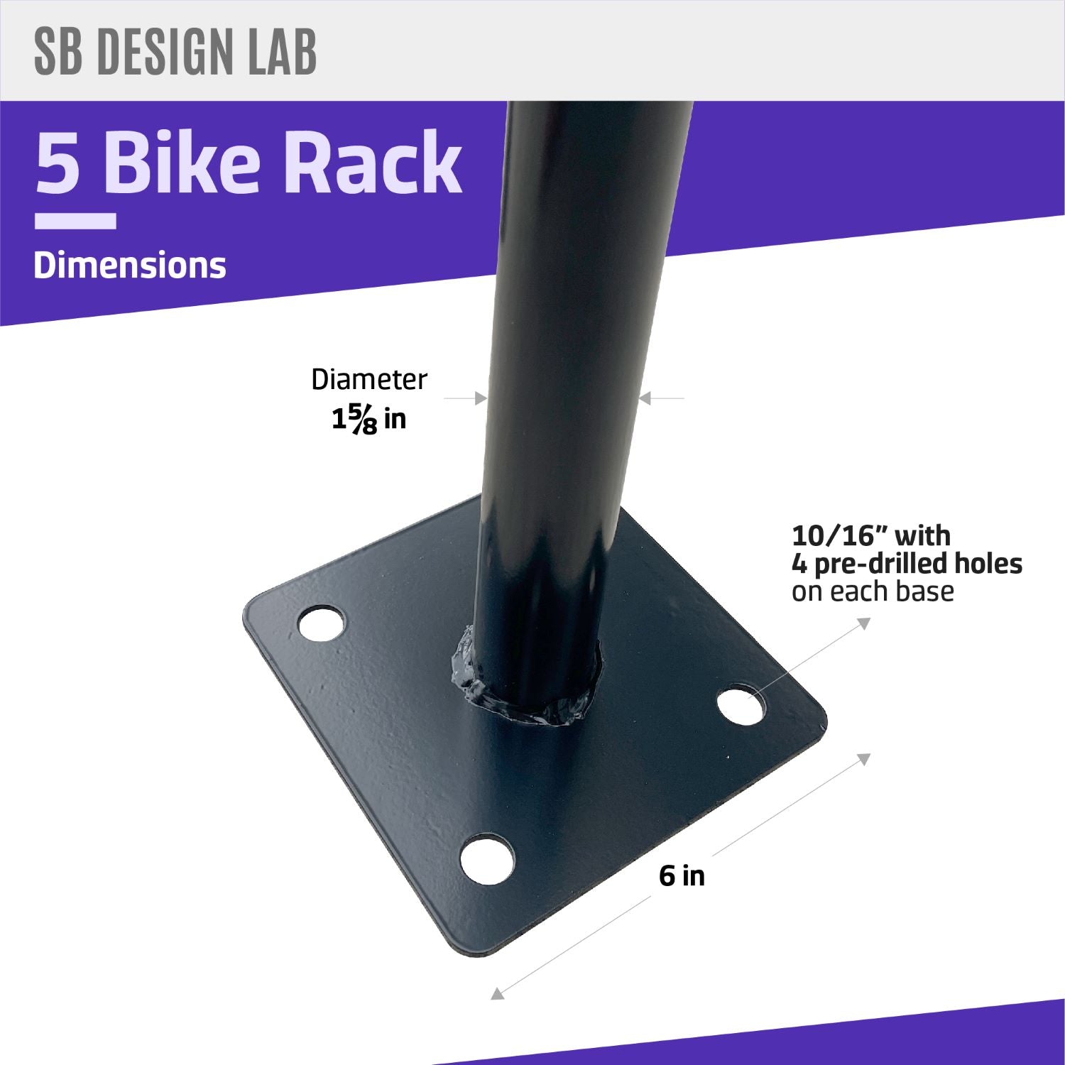 inground bike rack with pre drilled holes