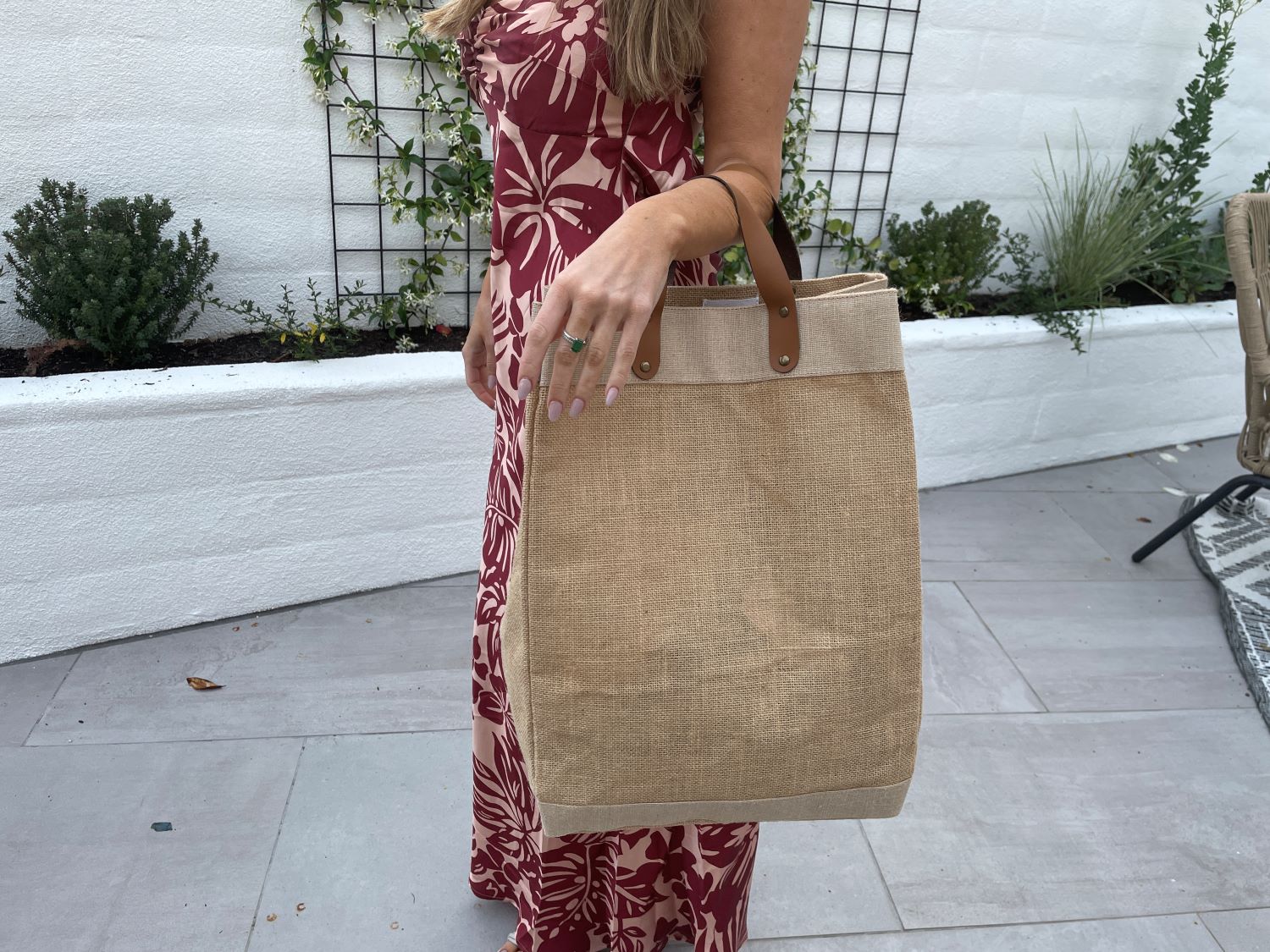 18" tall burlap beach bags