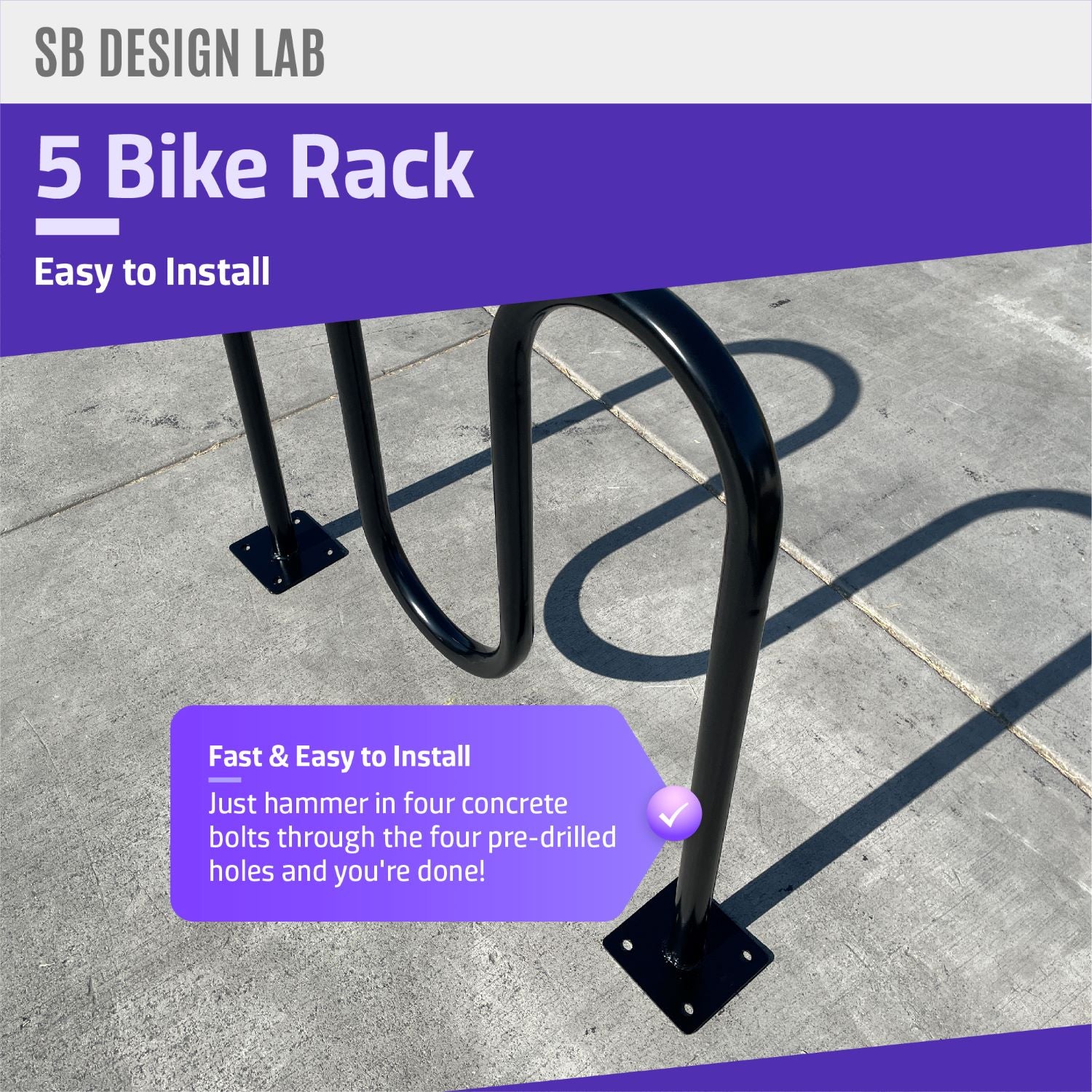 Commercial Wave Bike Racks - Dual Loop - In Ground Installation ...