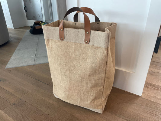 large burlap tote bags with handles